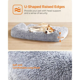 Songmics Generous Dog Sofa Bed, Calming Pet Couch Cover, Extra Large Size For Big Dogs, Grey Ombré - thumbnail 4