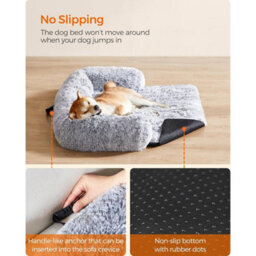 Songmics Generous Dog Sofa Bed, Calming Pet Couch Cover, Extra Large Size For Big Dogs, Grey Ombré - thumbnail 5
