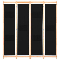 Vidaxl 4-Panel Room Divider Black 160X170X4 Cm Fabric Room Dividers - thumbnail 2