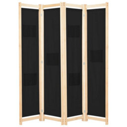 Vidaxl 4-Panel Room Divider Black 160X170X4 Cm Fabric Room Dividers