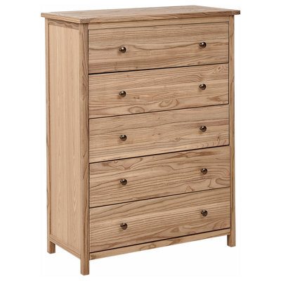 Beliani 5 Drawer Chest Salton Sassafras Wood Brown - image 1