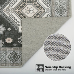 Decoranddecor Rug, Washable Rugs, Bedroom Kitchen Rugs, 80X150Cm, Non-Slip, Pet Friendly, Low Pile, Traditional Rug - Duskra - thumbnail 8