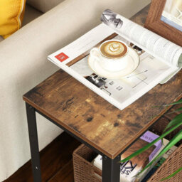 Songmics Industrial Side Table, End Table, Bedside Table With Mesh Shelf, Easy Assembly, Narrow And Space Saving In Living Room - thumbnail 4