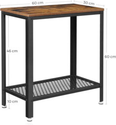 Songmics Industrial Side Table, End Table, Bedside Table With Mesh Shelf, Easy Assembly, Narrow And Space Saving In Living Room - thumbnail 5