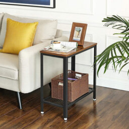 Songmics Industrial Side Table, End Table, Bedside Table With Mesh Shelf, Easy Assembly, Narrow And Space Saving In Living Room - thumbnail 1