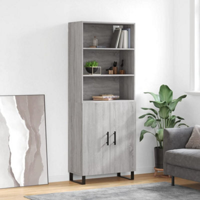 Berkfield Highboard Grey Sonoma 69.5X34X180 Cm Engineered Wood - image 1