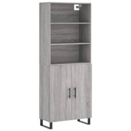 Berkfield Highboard Grey Sonoma 69.5X34X180 Cm Engineered Wood - thumbnail 2