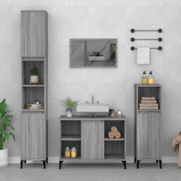 Berkfield Sink Cabinet Grey Sonoma 80X33X60 Cm Engineered Wood - thumbnail 1