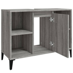 Berkfield Sink Cabinet Grey Sonoma 80X33X60 Cm Engineered Wood - thumbnail 7