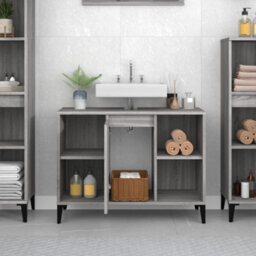Berkfield Sink Cabinet Grey Sonoma 80X33X60 Cm Engineered Wood - thumbnail 3