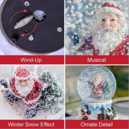 The Christmas Workshop 70779 Musical Snow Globe With Snowboarding Santa Design - thumbnail 3