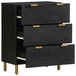 Berkfield Sideboard Black 60X33X75 Cm Engineered Wood - thumbnail 2