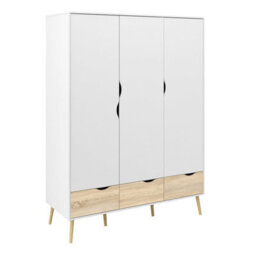 Wyld Haus Sapporo 3 Piece Bedroom Set - White & Natural Oak Effect - thumbnail 7