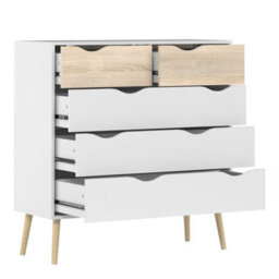 Wyld Haus Sapporo 3 Piece Bedroom Set - White & Natural Oak Effect - thumbnail 6