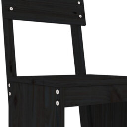 Berkfield 5 Piece Garden Bar Set Black Solid Wood Pine - thumbnail 5