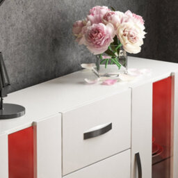 Lassic Vida Designs Astro White 2 Door 3 Drawer Led Sideboard Storage Cabinet Cupboard - thumbnail 5