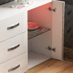 Lassic Vida Designs Astro White 2 Door 3 Drawer Led Sideboard Storage Cabinet Cupboard - thumbnail 6