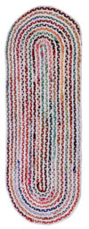 Second Nature Online Carnival Oval Bedroom Rug Ethical Source With Recycled Fabric / 90 Cm X 150 Cm - thumbnail 3