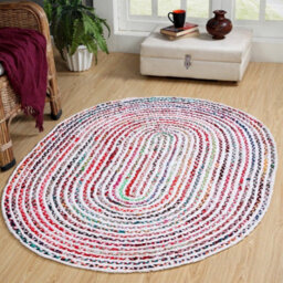 Second Nature Online Carnival Oval Bedroom Rug Ethical Source With Recycled Fabric / 90 Cm X 150 Cm - thumbnail 1