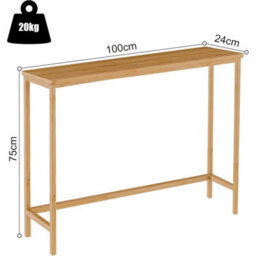 Bamboo Console Table 100Cm Narrow Entryway Table Modern Minimalist Natural - thumbnail 2