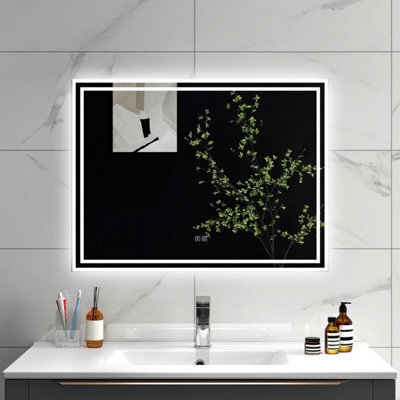 Sline 1000X600mm Bluetooth Bathroom Led Mirror,dimmable 3 Colors, Anti-Fog Mirrors Ip44 Rated,horizontal/vertical - image 1