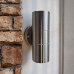 Lighting Legends Silver Outdoor Wall Mounted Stainless Steel Up & Down Led Light