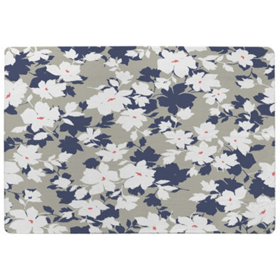 Benjamin Tate Design Grey Purple & White Flowers Special Soft Home Rug - image 1