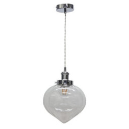First Choice Lighting Layla - Clear Vintage Design Pendant Shade With Chrome Flex Set - thumbnail 1