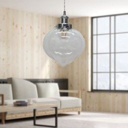 First Choice Lighting Layla - Clear Vintage Design Pendant Shade With Chrome Flex Set - thumbnail 4