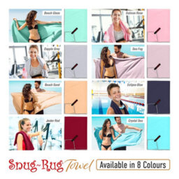 Snug Rug Microfibre Beach Towel Super Absorbent Quick Drying Lightweight Extra Large Xl 200 X 90Cm - Eclipse Blue - thumbnail 3