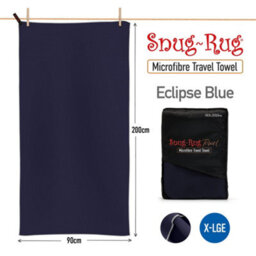 Snug Rug Microfibre Beach Towel Super Absorbent Quick Drying Lightweight Extra Large Xl 200 X 90Cm - Eclipse Blue - thumbnail 2