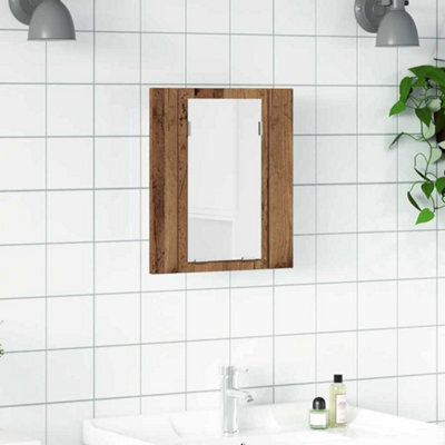 Walplus Led Bathroom Mirror Cabinet Old Wood 40X12X45 Cm Engineered Wood - image 1