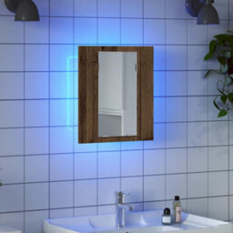 Walplus Led Bathroom Mirror Cabinet Old Wood 40X12X45 Cm Engineered Wood - thumbnail 4