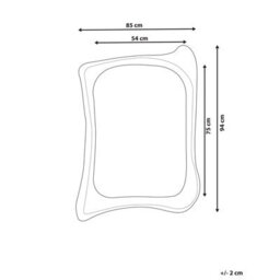 Beliani Wall Mirror Concarneau 65 Cm 94 Cm Gold - thumbnail 3