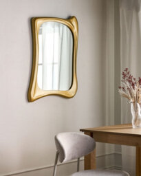Beliani Wall Mirror Concarneau 65 Cm 94 Cm Gold - thumbnail 2