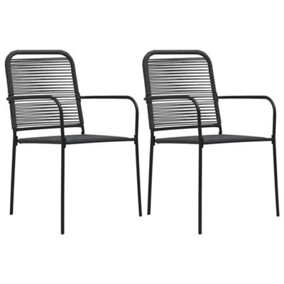 Berkfield Garden Chairs 2 Pcs Cotton Rope And Steel Black - image 1