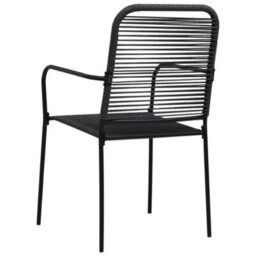 Berkfield Garden Chairs 2 Pcs Cotton Rope And Steel Black - thumbnail 5