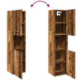Walplus Bathroom Hanging Cabinet Old Wood 30X30X130 Cm Engineered Wood - thumbnail 8