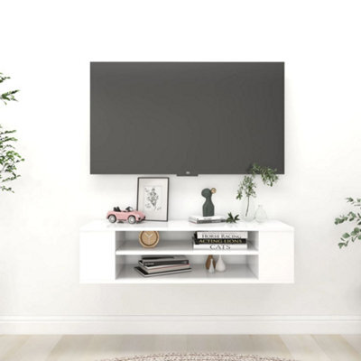 Berkfield Hanging Tv Cabinet White 100X30X26.5 Cm Engineered Wood - image 1