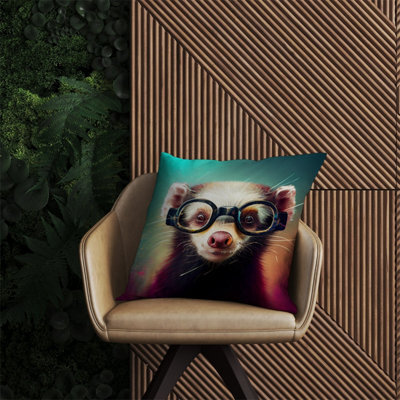 Warren Reed Designer Ferret Splashart Outdoor Cushion 60Cm X 60Cm
