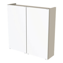 Kalena Matt Pebble Double Bathroom Wall Cabinet With 2 Mirror Doors (H)540mm (W)550mm - thumbnail 1