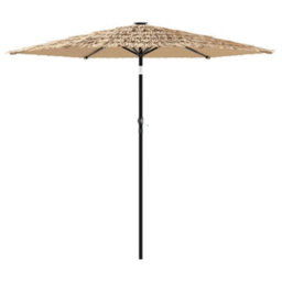 Walplus Garden Parasol With Steel Pole Brown 223X223X213 Cm - thumbnail 2