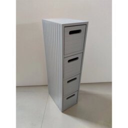 Bathroom Storage Cabinet With 4 Drawer Unit, Free Standing Organizer In Grey - thumbnail 1