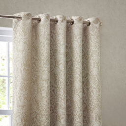 Wylder Bali Jacquard Room Darkening Eyelet Curtain Pair Natural (W)117Cm X (D)137Cm - thumbnail 2