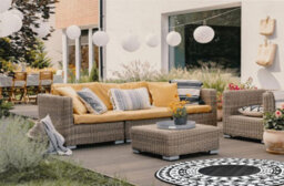 Aamen Garden Portable Plastic Outdoor Round Rug - Black - thumbnail 3