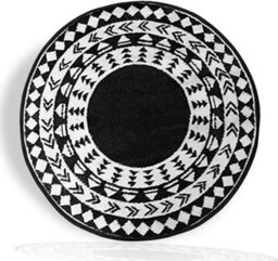 Aamen Garden Portable Plastic Outdoor Round Rug - Black - thumbnail 1