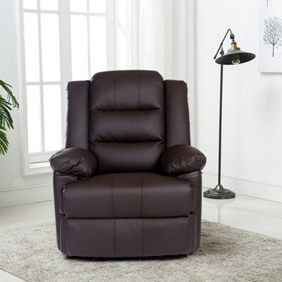 SquareBoxx Kensington Leather Latch Recliner Armchair - Brown - image 1