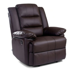 SquareBoxx Kensington Leather Latch Recliner Armchair - Brown - thumbnail 3