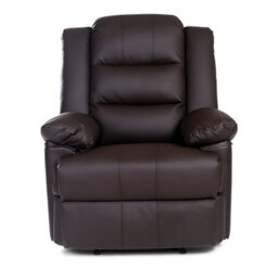 SquareBoxx Kensington Leather Latch Recliner Armchair - Brown - thumbnail 7