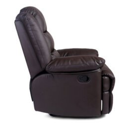 SquareBoxx Kensington Leather Latch Recliner Armchair - Brown - thumbnail 6